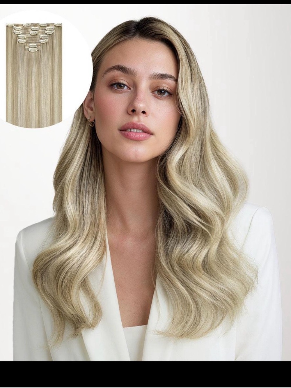 GOO GOO Clip in Hair Extensions 22” P17A/60A Blended Highlighted Blonde New